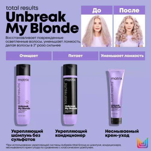 Кондиционер для осветленных волос / MATRIX (Матрикс) Total Results Unbreak My Blonde 300 мл фото 9